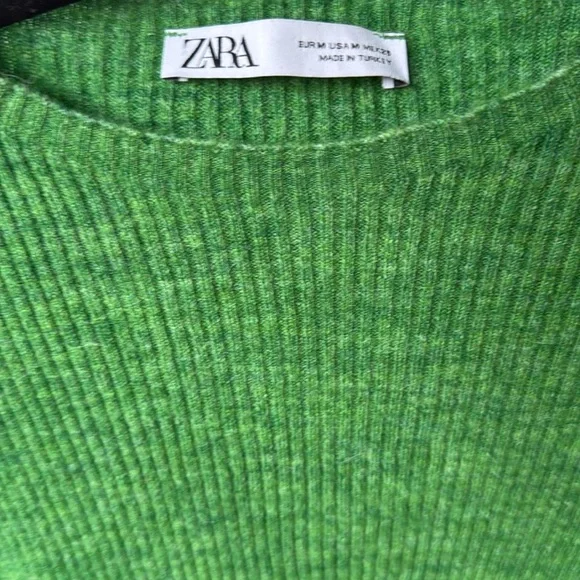 Zara Green Ribbed Sweater - Picture 3 of 4